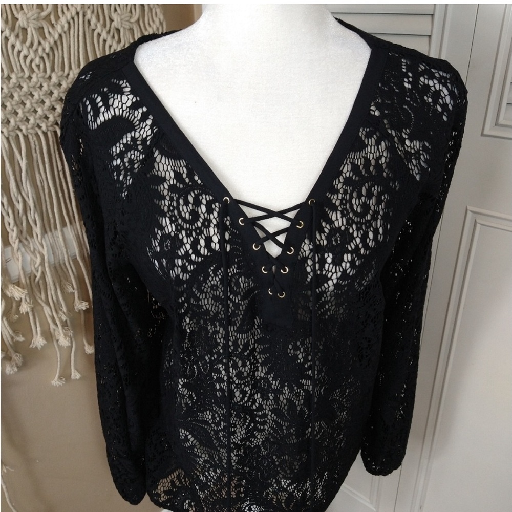 Lace see through top